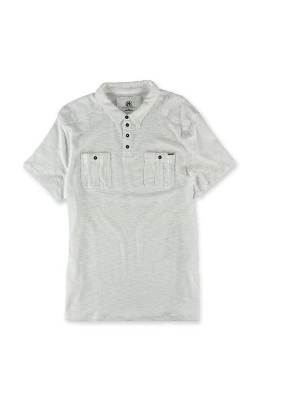 Rock & Republic Polo Shirt 2XL Mens Off White Short Sleeve Collared 2 Pocket